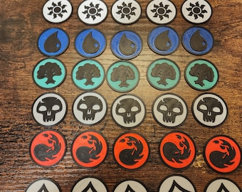 MTG 木製マナカウンター (30) 収納ボックス付き - 全マナカラーの