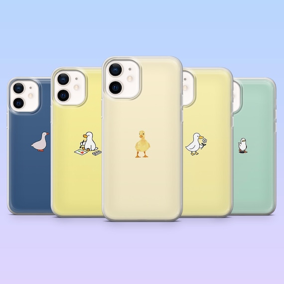 Minimal Phone Case Cute Duck Silly Goose Cover for iPhone 17Pro, 16, 15, 14, 13, 12, Samsung S25, S24, S23Fe, S22, A16, A26,A56, Pixel 10, 9