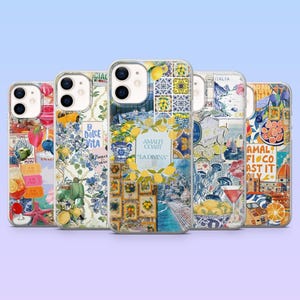 Amalfi Coast Phone Case Italy Summer Cover for iPhone 16, 15, 14, 13, 12, Samsung S25Ultra, S24, S23, S22, A16, A55, A25, Pixel 9Pro, 8A