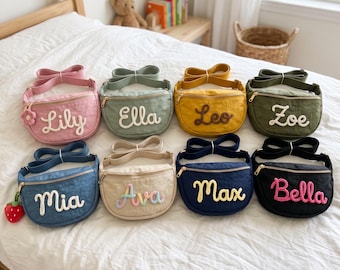 Personalized Kids Crossbody Bag with Name, Custom Mini Sling Bag, Toddler Name Bag, Kids Birthday Gift, Christmas Gift for Kids