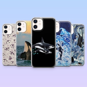 Orca Phone Case Ocean Fish Marine Life Cover for iPhone 16, 15, 14, 13, 12, Samsung S25+, S24, S23Fe, S22, A16,A25, Pixel 9Pro, 8A