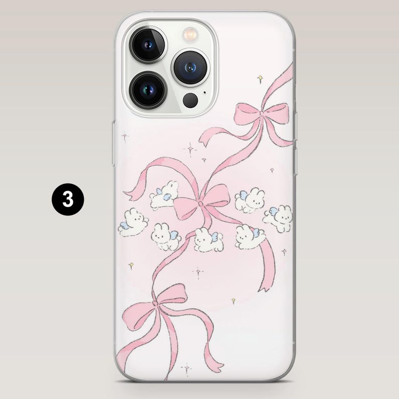 Spring Rabbit Phone Case Pink Aesthetic Bunny Cover for iPhone iPhone ...