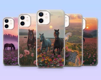 Pferd Handyhülle Reiter Landschaft Cover für iPhone 17Pro, 16, 15, 14, 13, 12, Samsung S25, S24, S23Fe, S22, A16, A26, A56, Pixel 10,9Pro