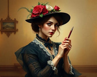 Victorian Woman Portrait: 19th Century Elegance