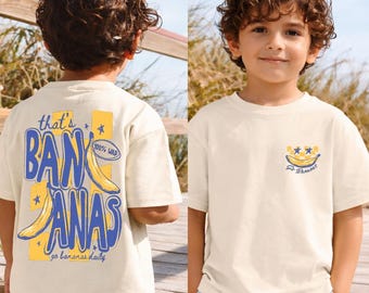 Go Bananas Kids Shirt, 100% Cotton Graphic Tee, Trendy Wild One Toddler Clothing