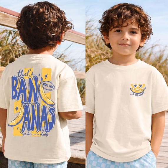 Go Bananas Kids Shirt, 100% Cotton Graphic Tee, Trendy Wild One Toddler Clothing