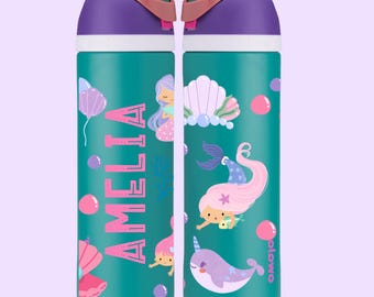 Botella de agua Owala personalizada para niños de 24 oz, vaso FreeSip con nombre para niños pequeños