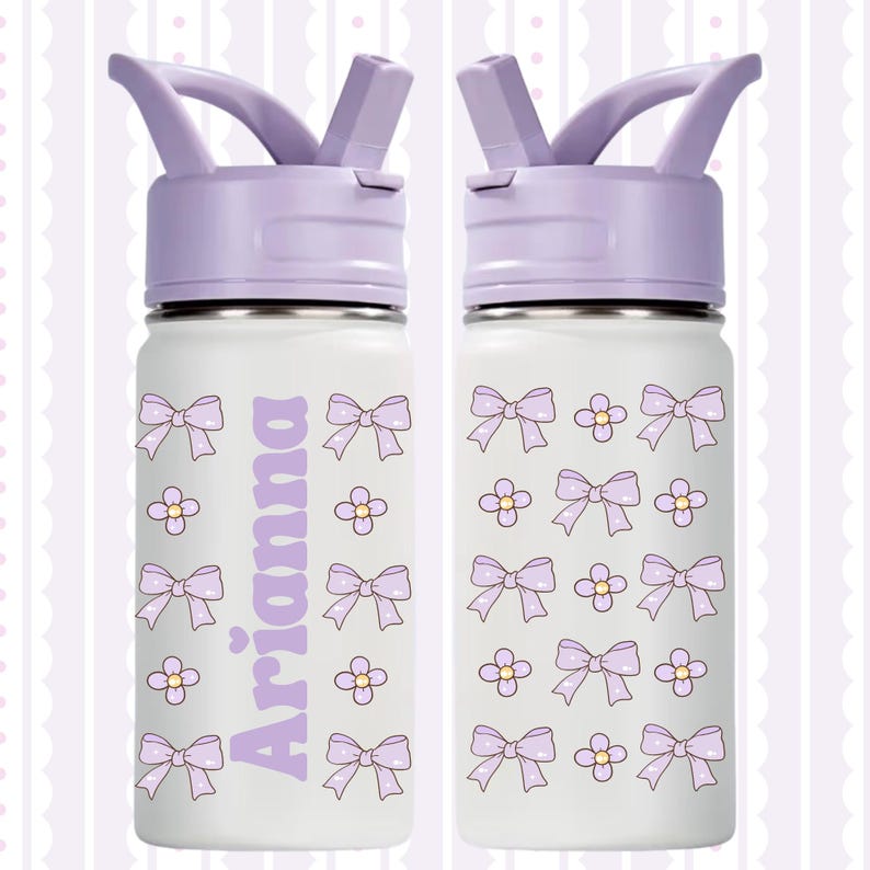 Personalized Kids Water Bottle 12oz, Stainless Steel Insulated Toddler ...
