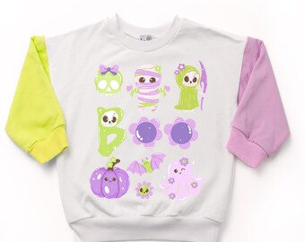 ハロウィン幼児用スウェットシャツ、キュートなBOOゴーストパンプキンバットシャツ、ベビー＆キッズの不気味な季節の衣装、トリックオアトリートキッズシャツ