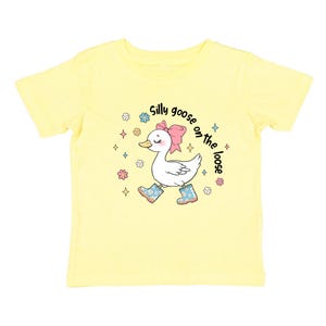 Silly goose on the loose toddler Girl shirt funny silly goose toddler tee funny farm animal kids shirt baby girl funny shirt