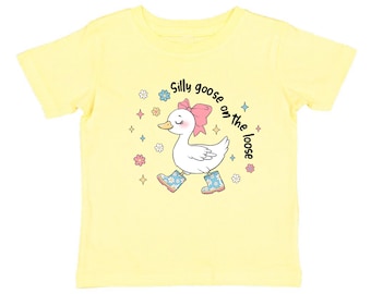 Silly Goose Toddler Girl Shirt: Funny Farm Animal Graphic Tee