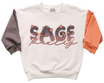 Personalized Space Theme Boy shirt: Toddler Astronaut Name Sweatshirt