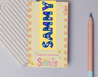 Marcapáginas magnético personalizado con nombre, regalo para niño pequeño amante de los libros, regalo de Navidad para niños, marcapáginas personalizado para niños, regalo único para niños
