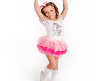 Robe De Ballet Fille Justaucorps Avec Jupette Tutu - Coton Et Dentelle - Pour Cours, Spectacle, Danse Classique