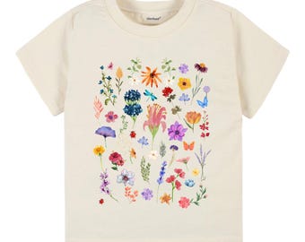 Wildflower Toddler Girl T-Shirt: Boho Floral Kids Tee