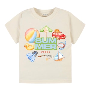 Summer vibes kids shirt Cute summer shirt for kids summer vibes themed shirt Beach kids shirt cute kids shirt