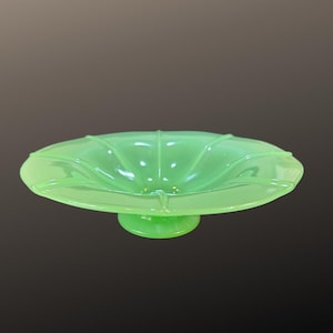 Fenton Jadeite dekorative Sockel-Konsolenschüssel.