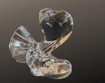 Formia Vetria Di Murano Art Glass Bird Cockatoo Silver Flakes