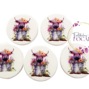 30 mm「フローラルハイランドカウ」カスタムシリコンフォーカルビーズ