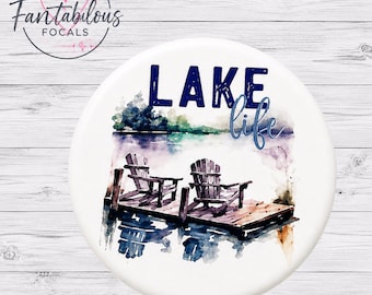 Lake Life Silicone Focal Bead | 30mm Custom Engraved Lake Lover Bead for Pens | Badge Reels | Keychains | DIY Crafts