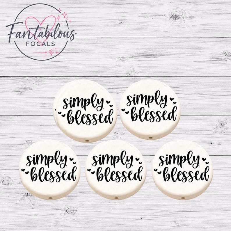 Simply Blessed Custom Silicone Focal Bead | Faith Bead | Christian Silicone Focal | DIY Wristlet Pen Bead image 2