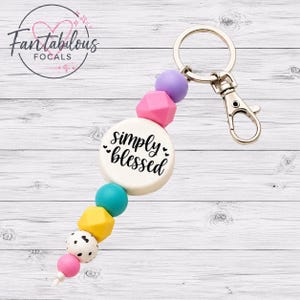 Simply Blessed Custom Silicone Focal Bead | Faith Bead | Christian Silicone Focal | DIY Wristlet Pen Bead image 5