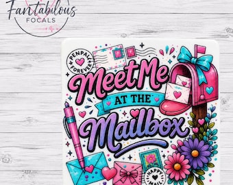 Meet Me at the Mailbox Silicone Focal Bead | Pen Pal Bead | 30mm Happy Mail Bead | Pen Making Supply | DIY Craft Bead