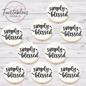 Simply Blessed Custom Silicone Focal Bead | Faith Bead | Christian Silicone Focal | DIY Wristlet Pen Bead image 3