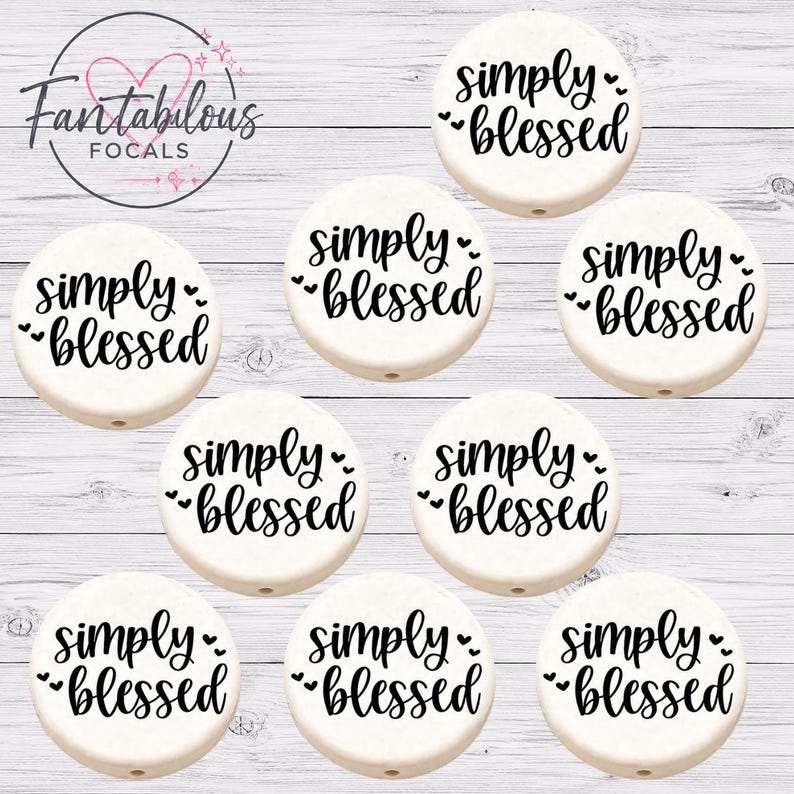 Simply Blessed Custom Silicone Focal Bead | Faith Bead | Christian Silicone Focal | DIY Wristlet Pen Bead image 3
