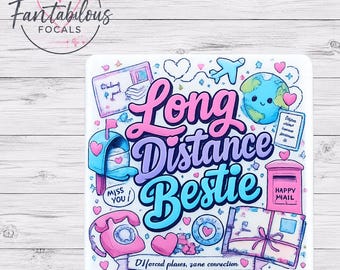 Long Distance Bestie Silicone Focal Bead | Pen Pal Bead | 30mm Friendship Bead | Pen Making Supply | DIY Craft Bead