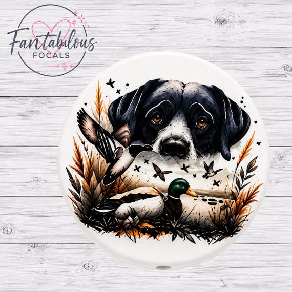 Hunting Dog Silicone Focal Bead | Labrador Hunting Dog Bead | Beadable Pen Bead | Wristlet & Keychain DIY Supply
