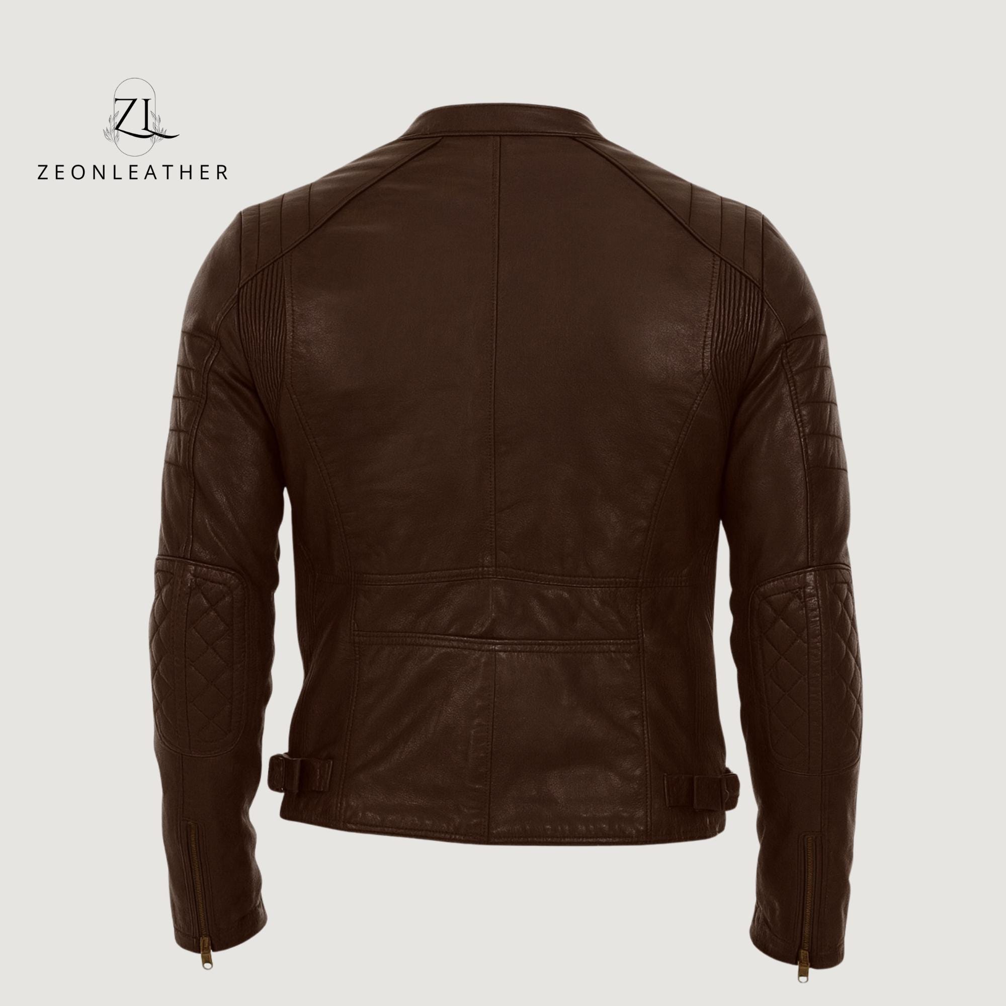 Handmade Black Leather Cafe Racer Jacket: Slim Fit Motorcycle Coat - Etsy