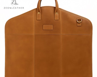 Handmade Full-Grain Leather Suit Carrier – Personalized Garment Bag