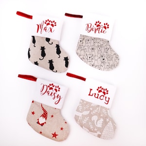 Pet Christmas Stocking – Personalized Mini Stocking with Name | Small Holiday Gift for Cats & Dogs
