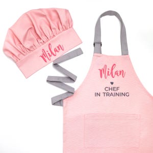 Personalized Kids Apron and Chef Hat - Toddler Apron - Baking Cooking Gift immagine 10