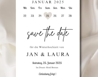 Save the Date Card - Personalizable, Civil, Church and Free Weddings, Digital Card for Self-Printing