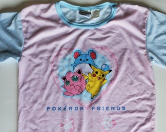 RARE t-shirt chemise de nuit POKEMON vintage - Pikachu, Marill, Jigglypuff, Carapuce, Vaporeon, Horsea, Gotta Catch Em All, Pokémon 1re génération