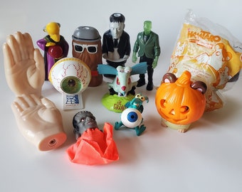 Vintage Halloween Kids Toys - Retro Halloween, BK McDs Meal Toys, Trick Or Treat Gifts, Cake Toppers, Craft Supply