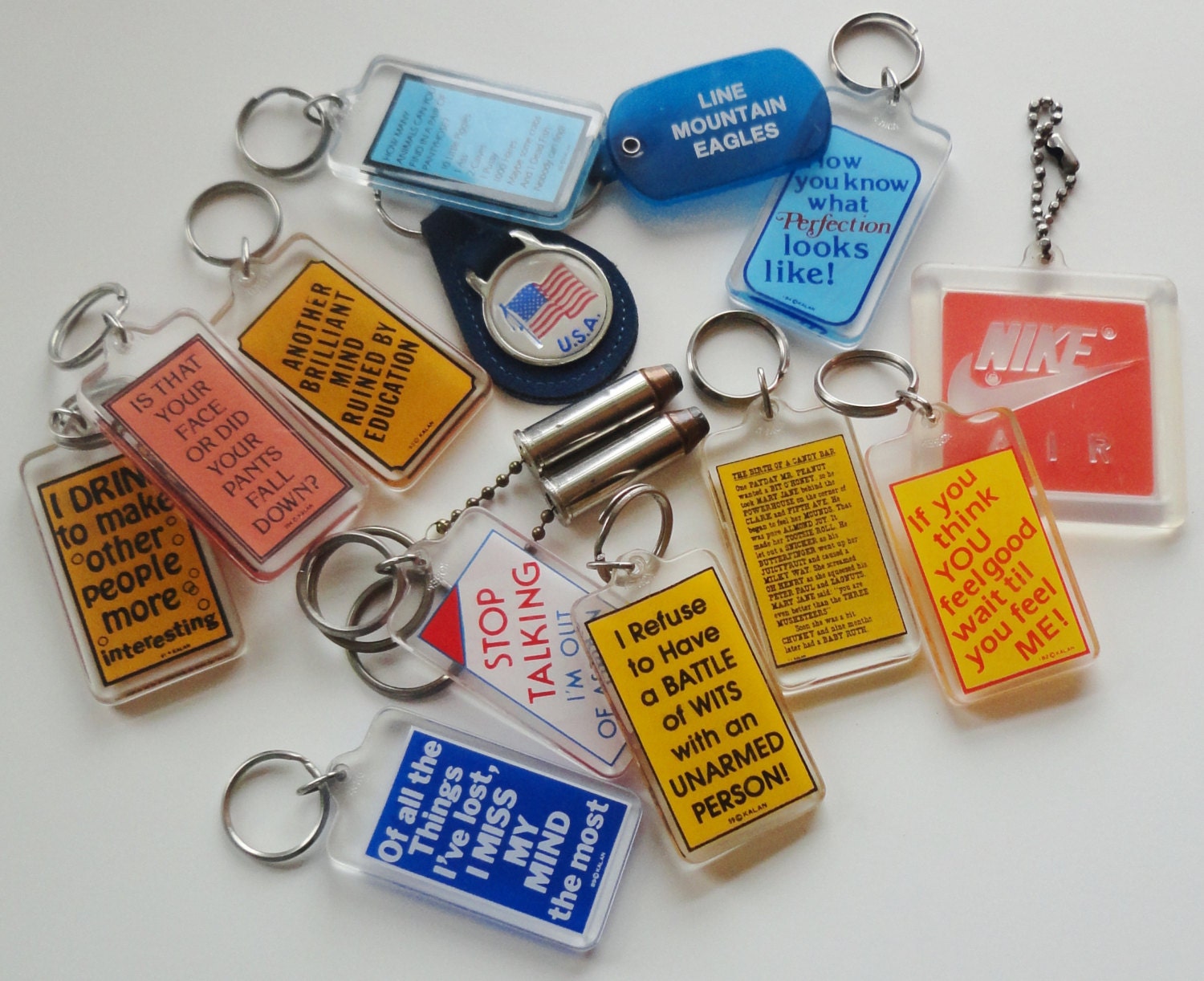 Keychains, Vintage, 1990s Keychains, 90s/80s Key Rings, Nostalgia Keychain  Key Rings, Bottle Openers, Souvenir, House Key Fob 