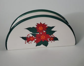 Vintage Christmas Poinsettia Napkin Holder