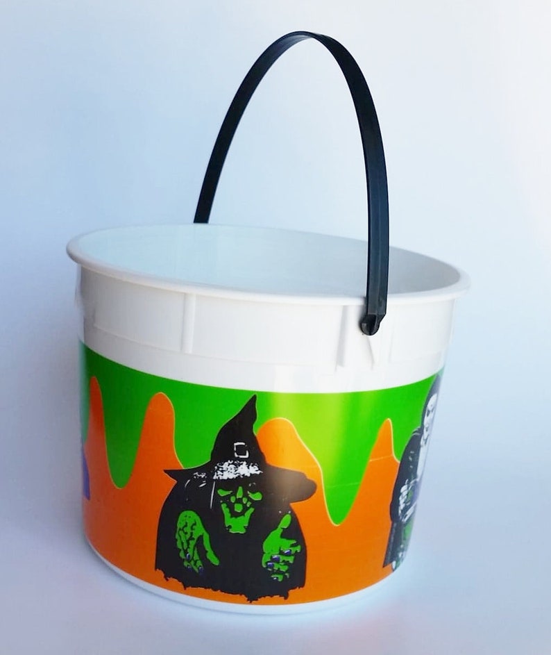 RARE Vintage Halloween Pail Bucket Skeleton Mummy Witch Etsy