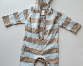 Vintage Baby OLD NAVY striped Romper - Boys Girls Outfit, Unisex Newborn Baby Shower Gift, Gender Neutral Baby Clothes