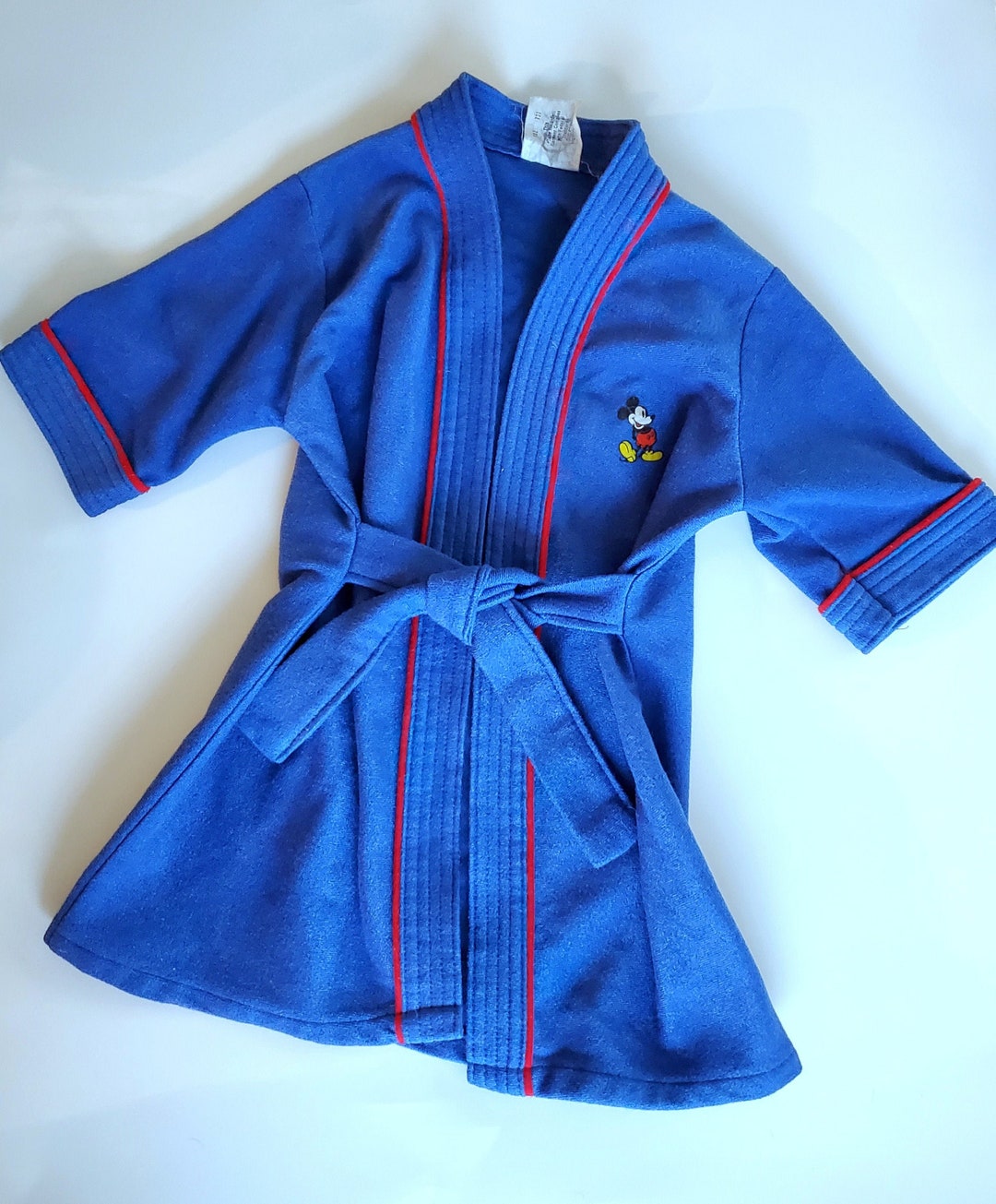RARE peignoir Mickey Mouse pour tout petits des annees 70 vetements vintage pour enfants Disney peignoir bleu couverture de bain pour enfants Etsy