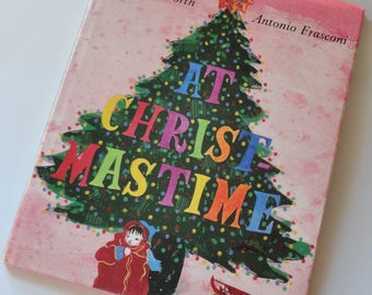 Vintage Christmas Poems Book - At Christmastime - FIRST EDITION, Holiday Poetry, Kids Winter Reading Gift, Christmas Gift, Hardcover