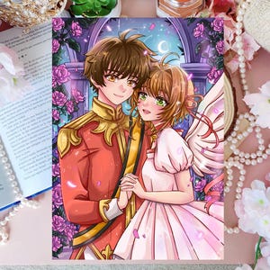 Print Sakura and Syaoran / Cazadora de cartas/ Magical Girl / flores de cerezo / chica magica/ anime / manga/ cute