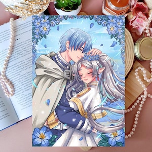 Imprimir Frieren y Himmel / Anime /Arte / elfa/ magia / héroes