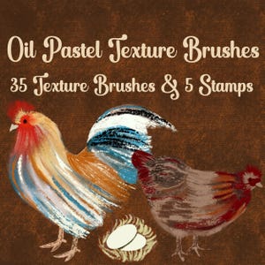 35 Oil Pastel Texture Brushes & Hand Drawn Stamps for Procreate