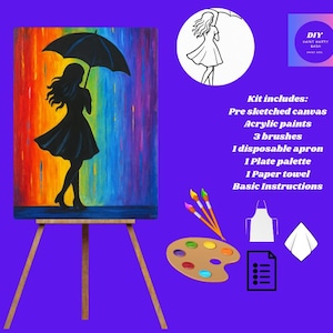 Rainbow Rain Girl DIY Paint Kit,  Pride Art