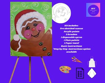 Gingerbread Santa Painting Kit| DIY Paint Kit Fun for Christmas