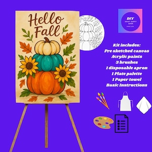 Hello Fall Stacked Pumpkin Paint Kit| Harvest Activity| Autumn Paint Party Fun